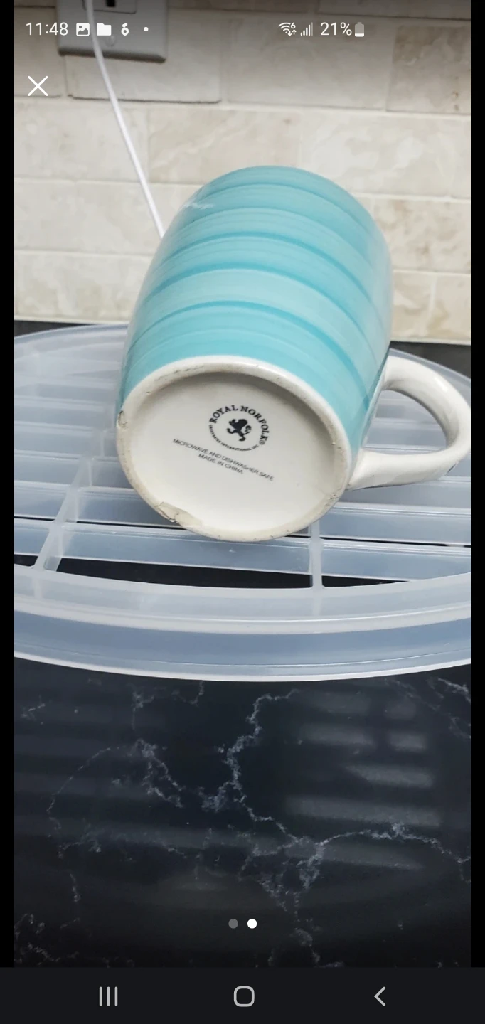 Royal Norfolk blue striped ceramic mug🏈