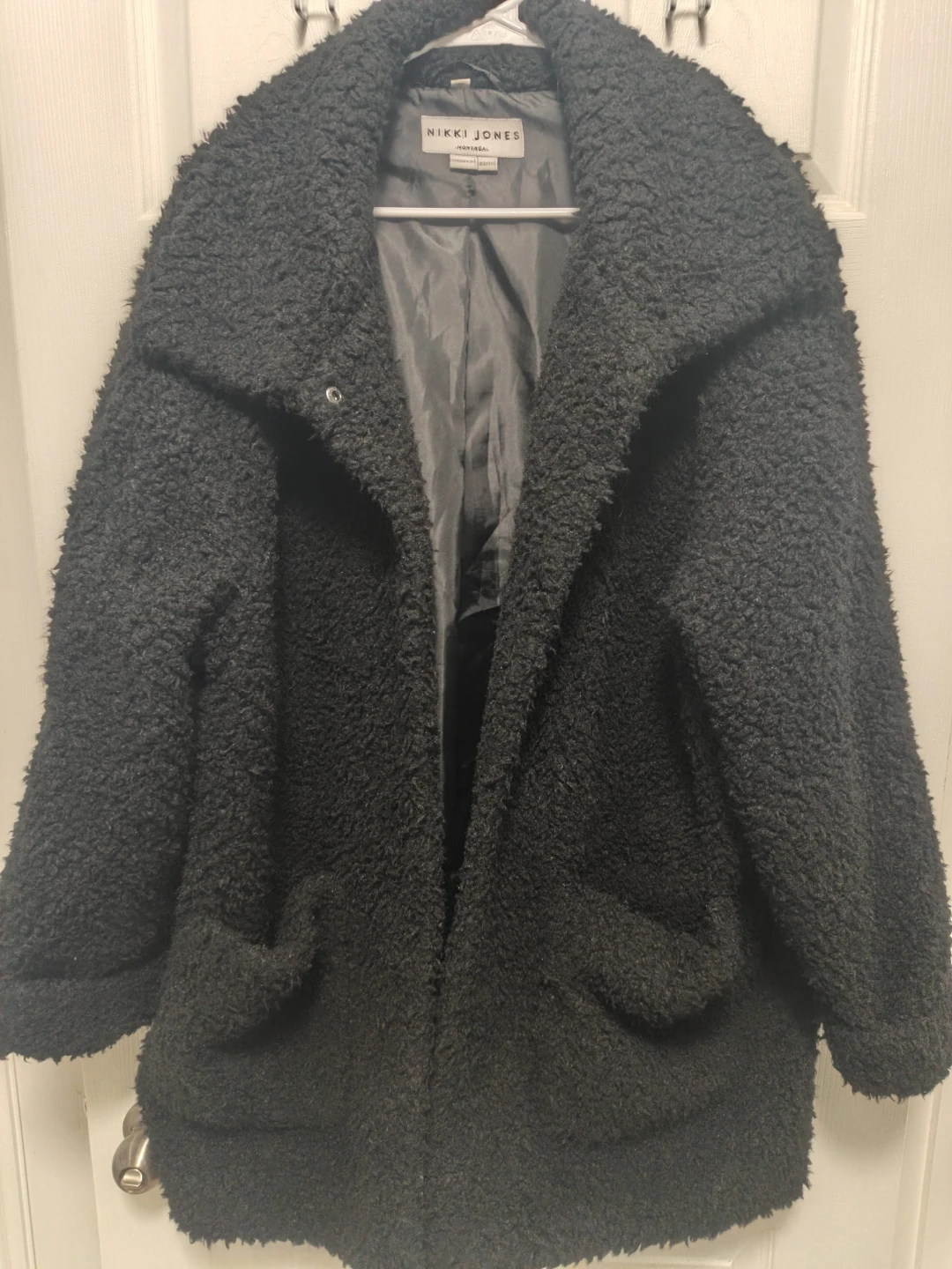 Nikki Jones Montreal Black Teddy Coat XXL
