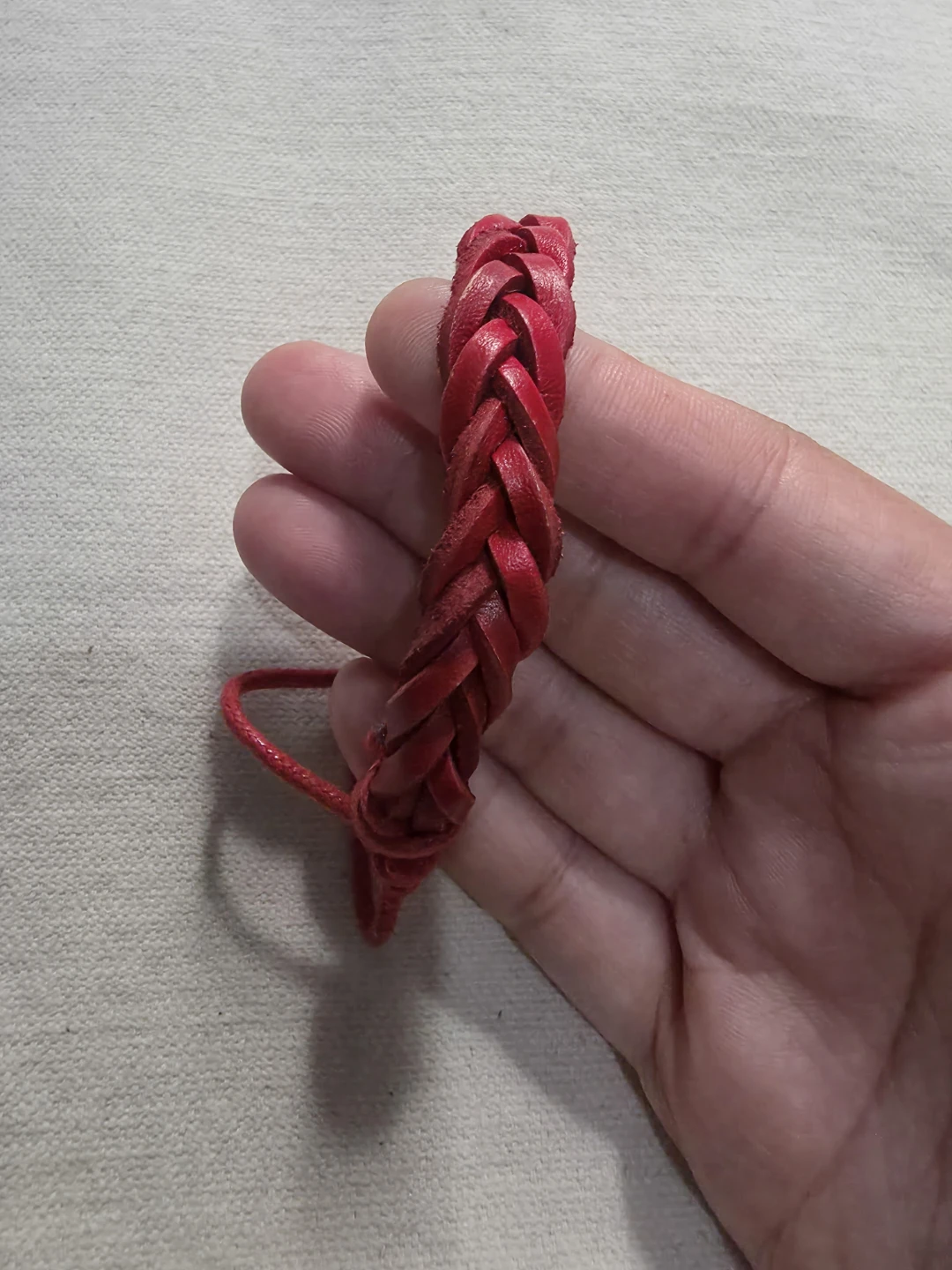 Red Braided Leather Bracelet 🏈