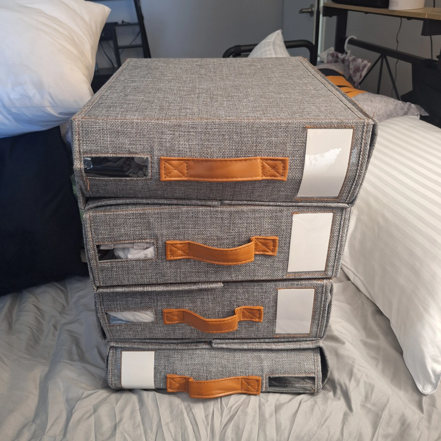 Set of 4 Grey Storage Organizers