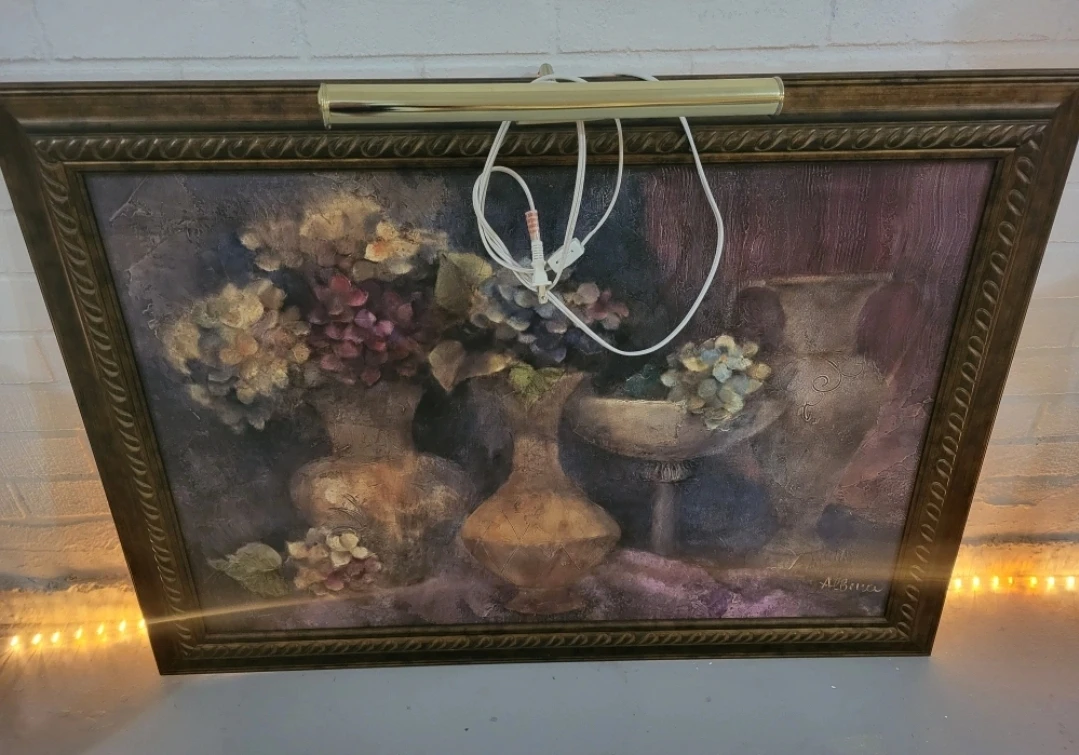 Albeca Framed Still Life Wall Art with Picture Light