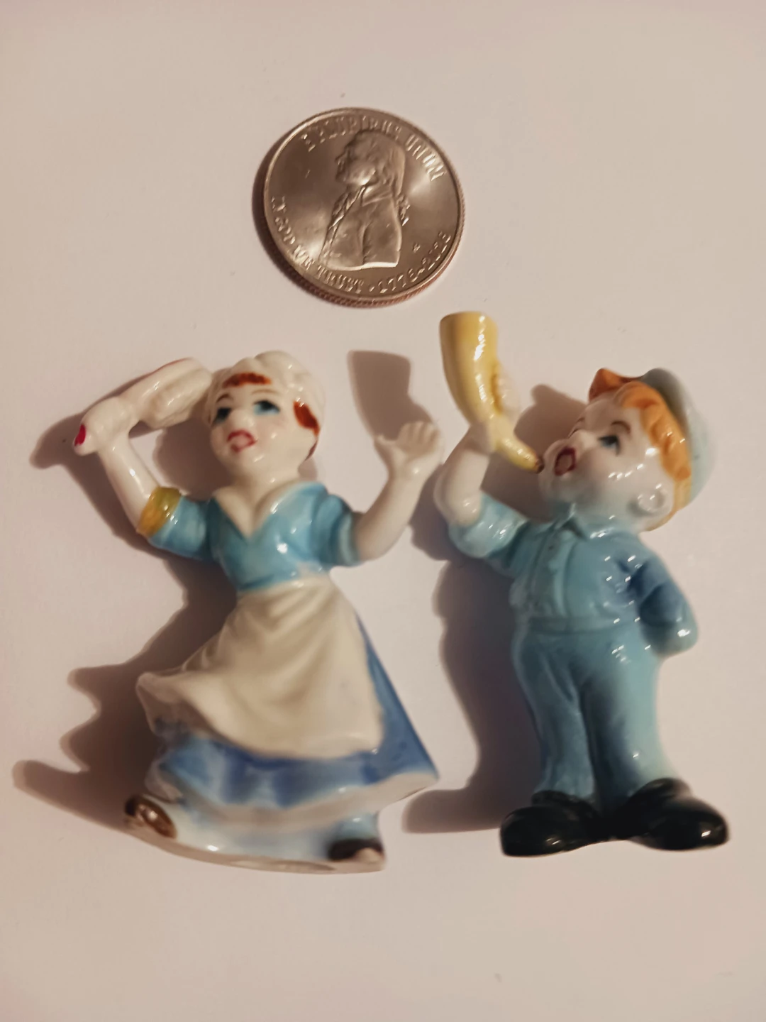 Vintage Miniature Porcelain Boy and Girl Figurines