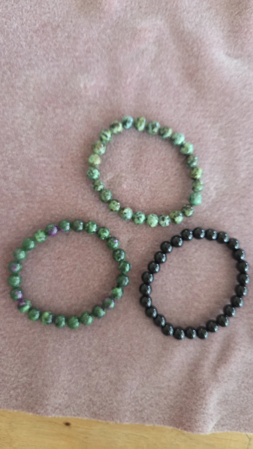 Set of 3 Men's Gemstone Bead Bracelets