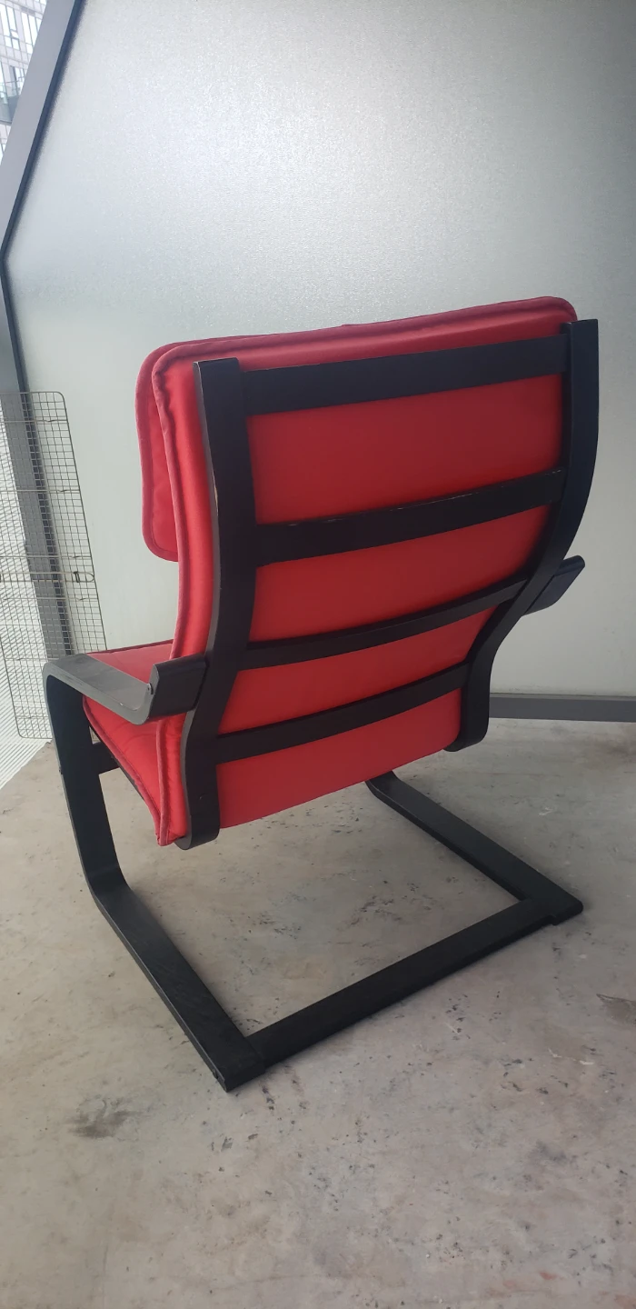 IKEA Poang Armchair with Red Cushion - photo 3