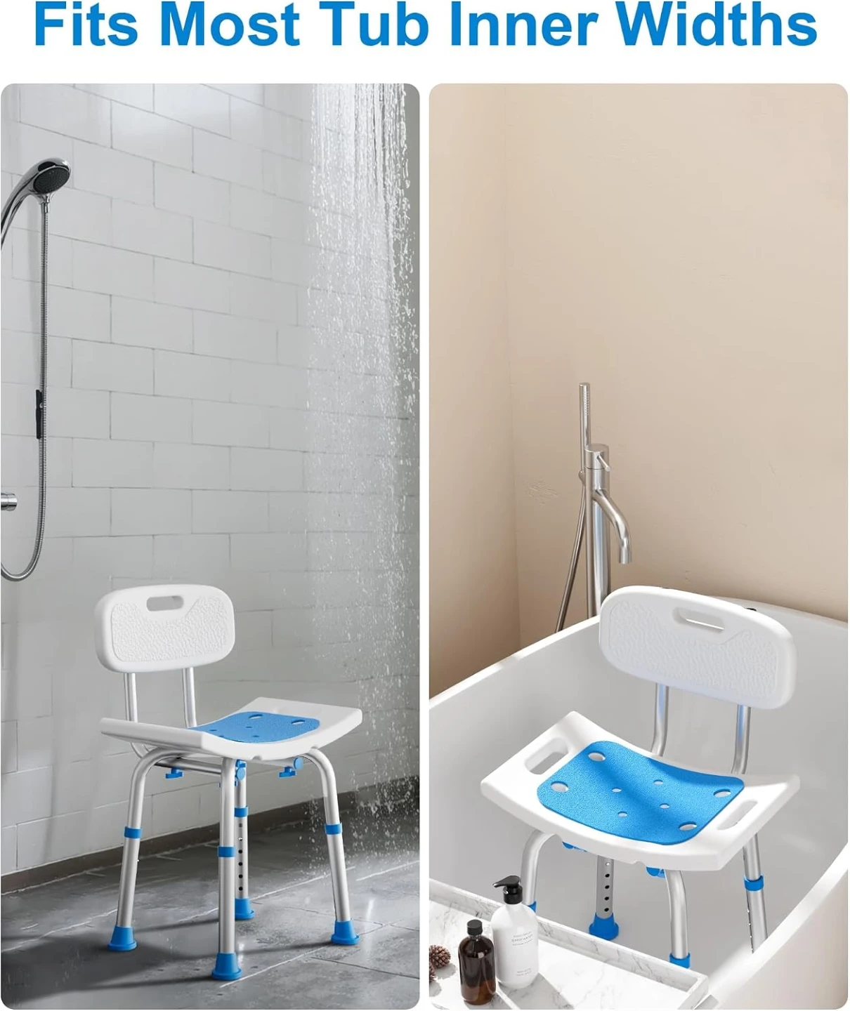 Adjustable Shower Chair with Backrest - photo 2
