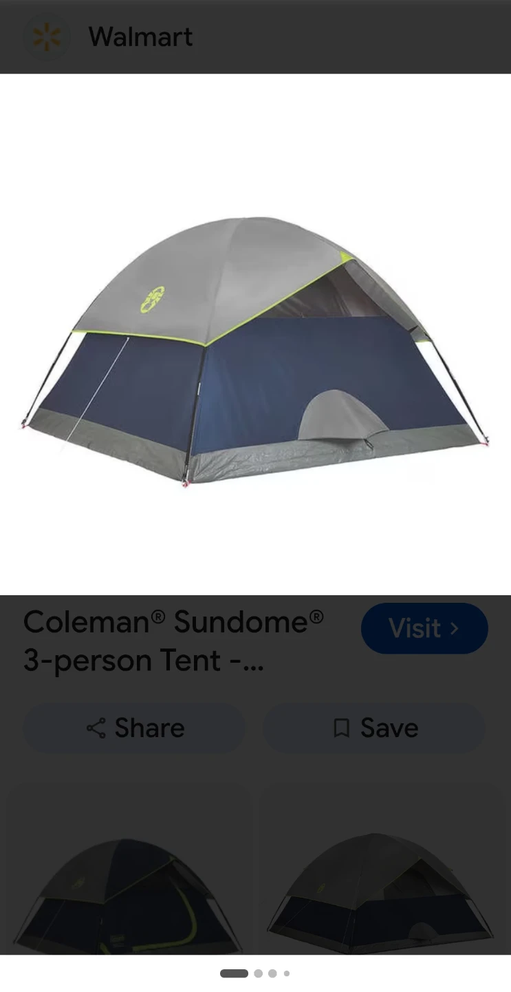Coleman Sundome 3-Person Dome Tent