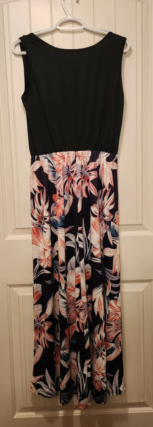 Black Floral Sleeveless Maxi Dress 🏈 - photo 2