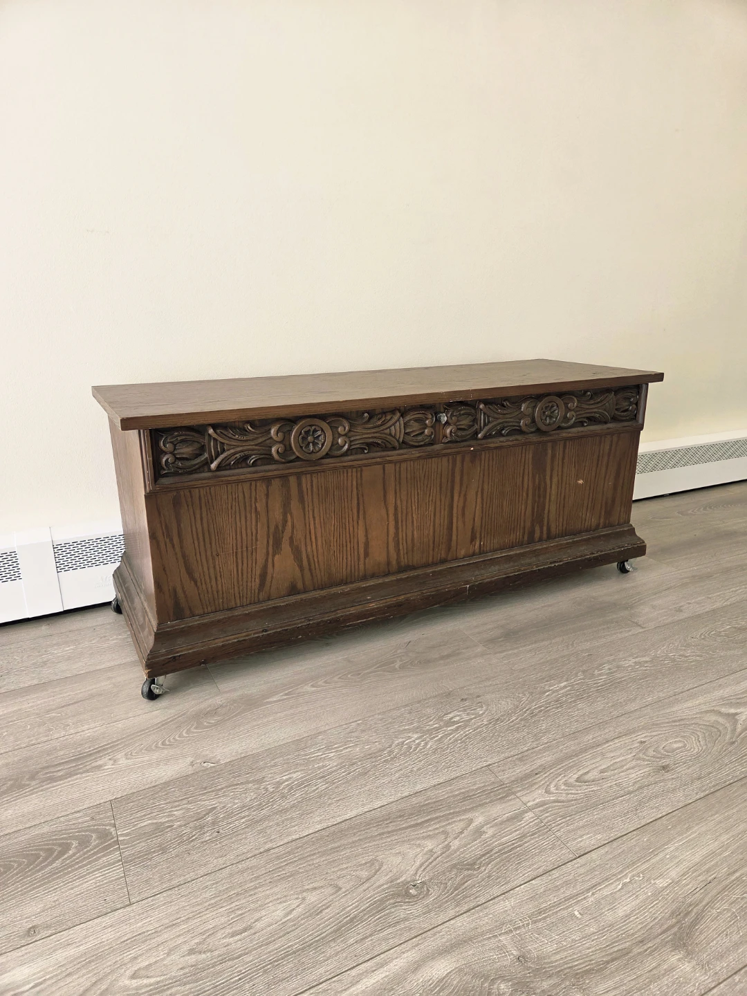 Vintage Brutalist Style "Lane" Rolling Cedar Chest - photo 4