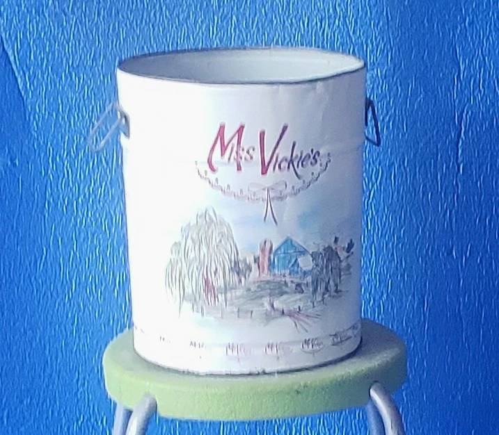 Miss Vickie's Metal Tin Pail