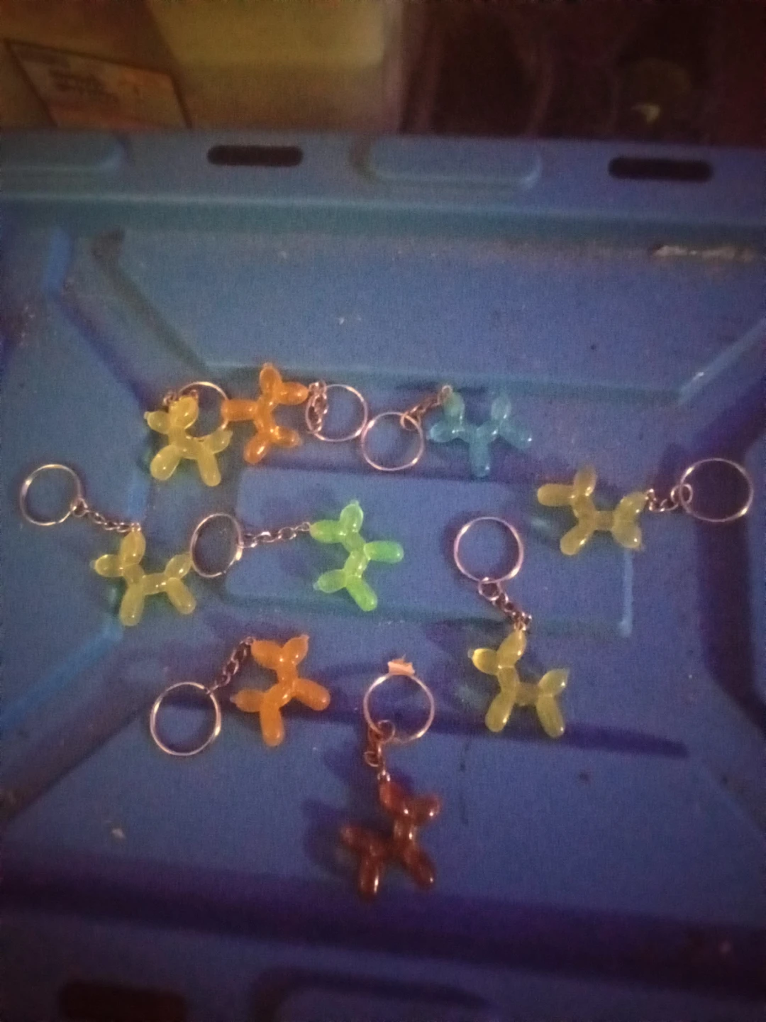 Set of 9  Balloon Dog Keychains