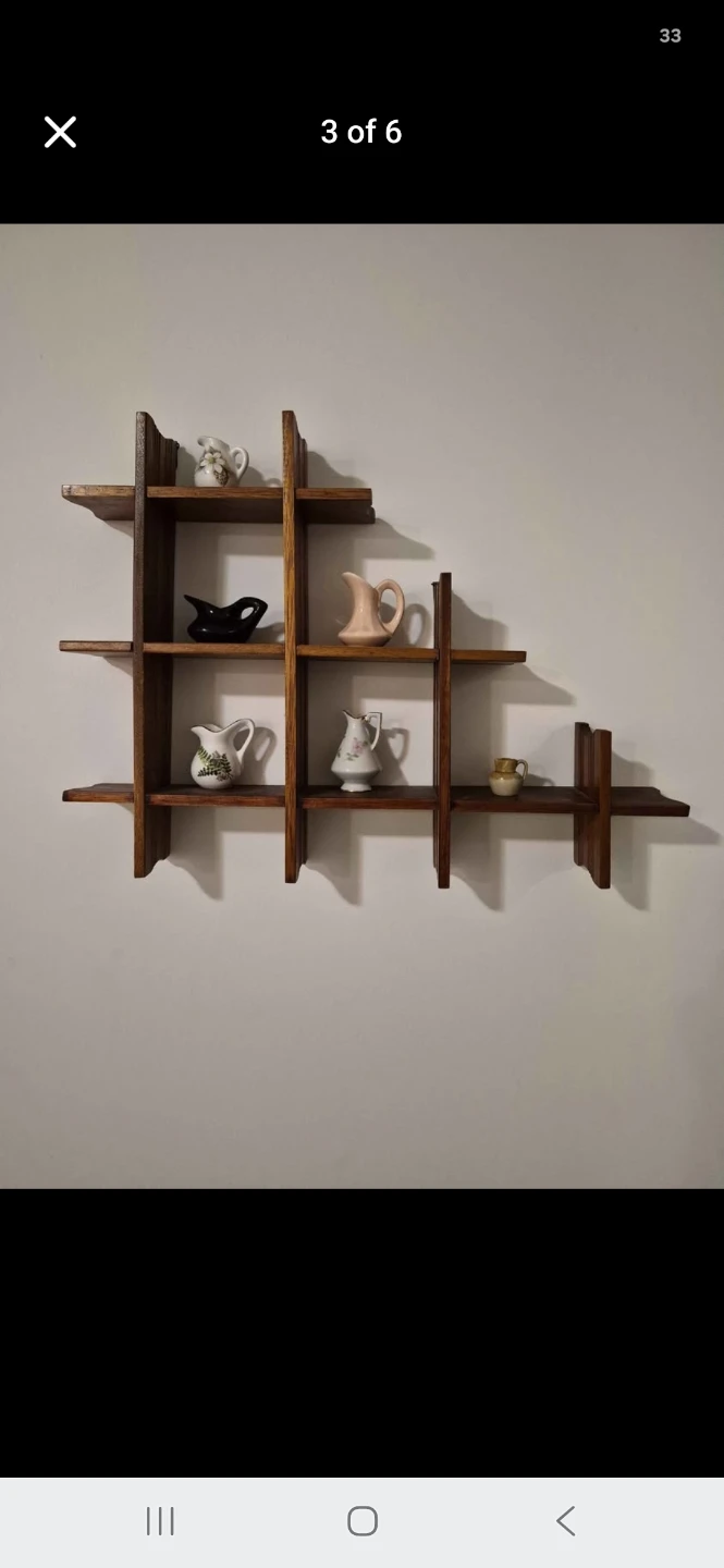 Vintage Mid-Century Modern Wooden Wall Shelf