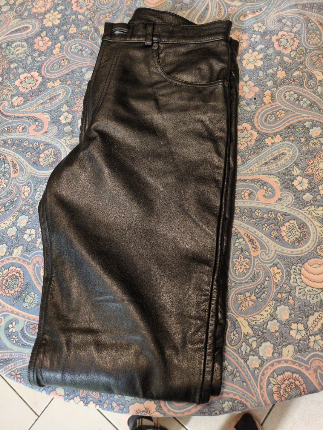 Black Real Leather Pants - photo 4