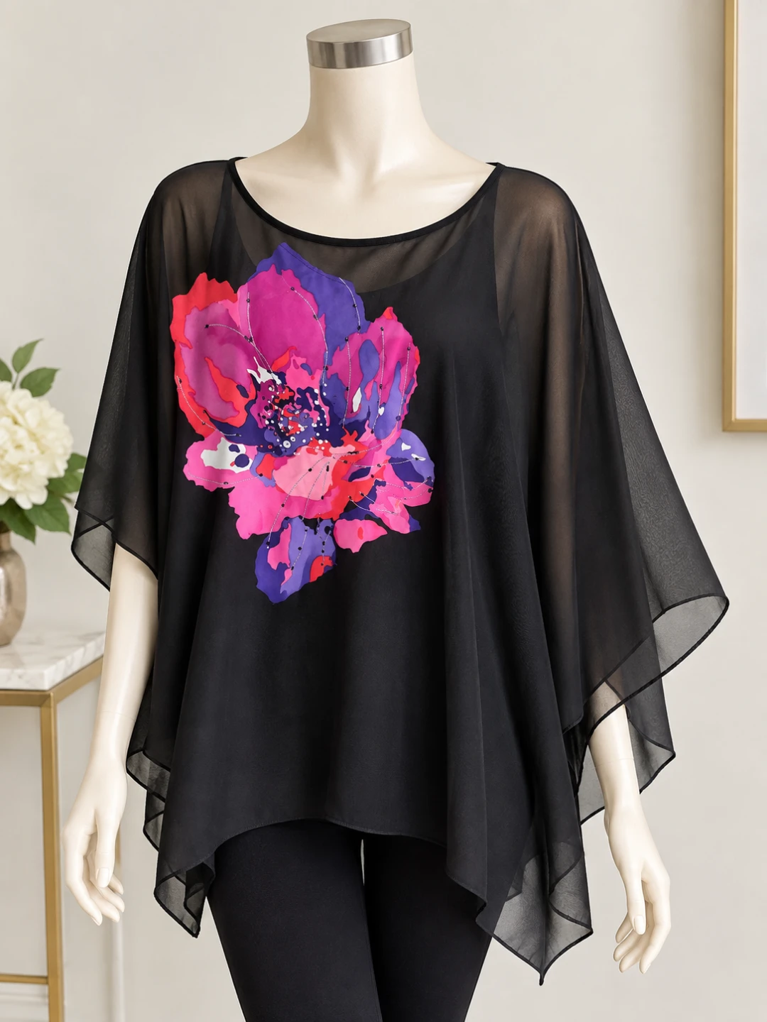 Women's Sheer Cover up. Black