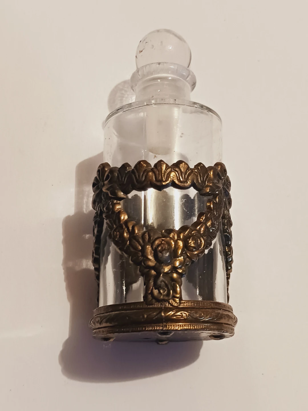 Vintage Perfume Bottle with Decorative Metal Holder - photo 3