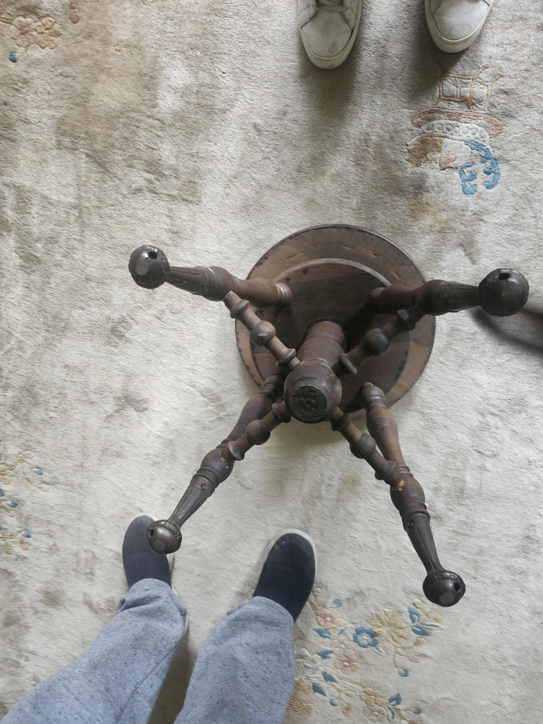 Antique  Wooden Adjustable Piano Stool - photo 3