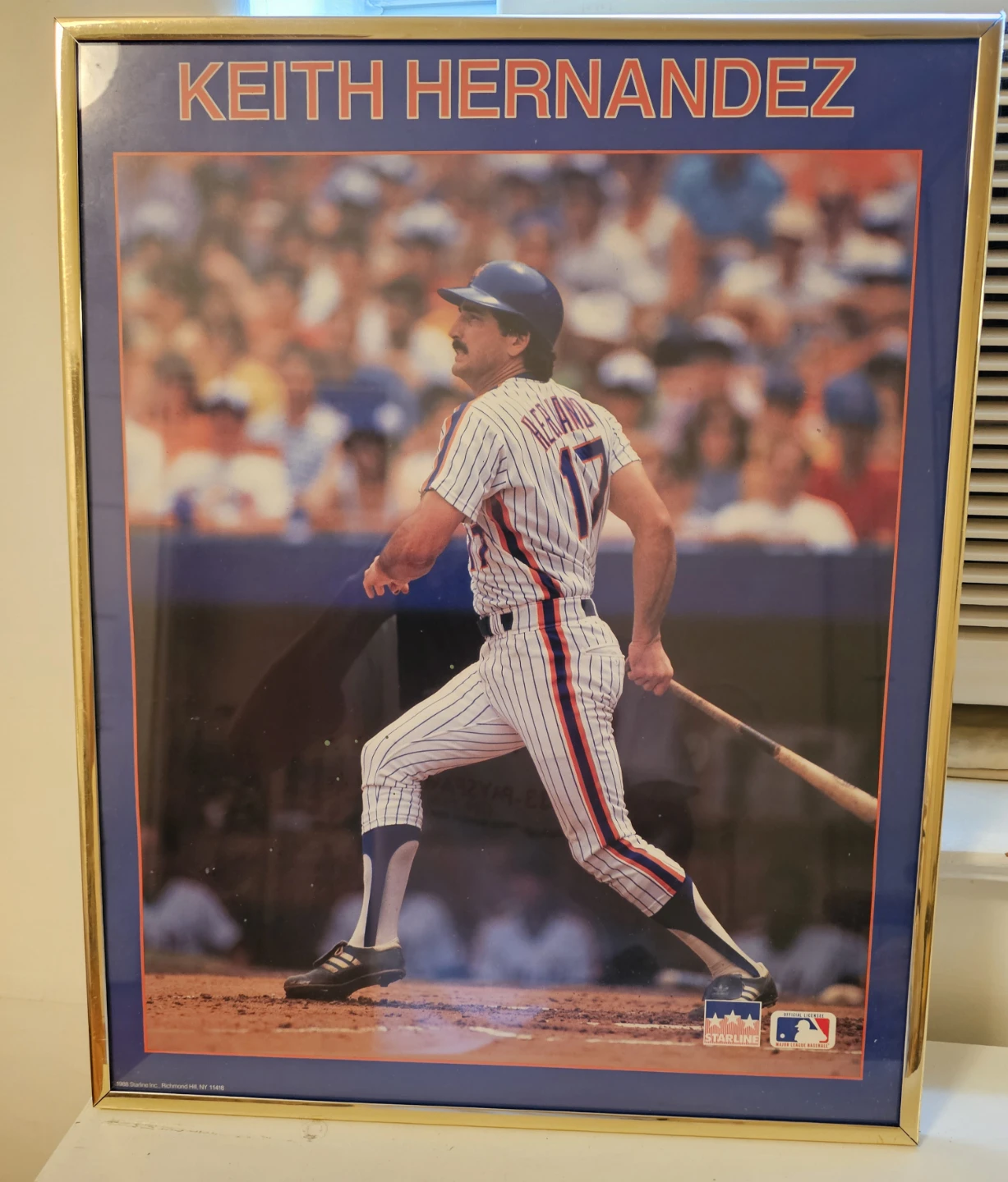 Vintage 1988 New York Mets Keith Hernandez Poster,l