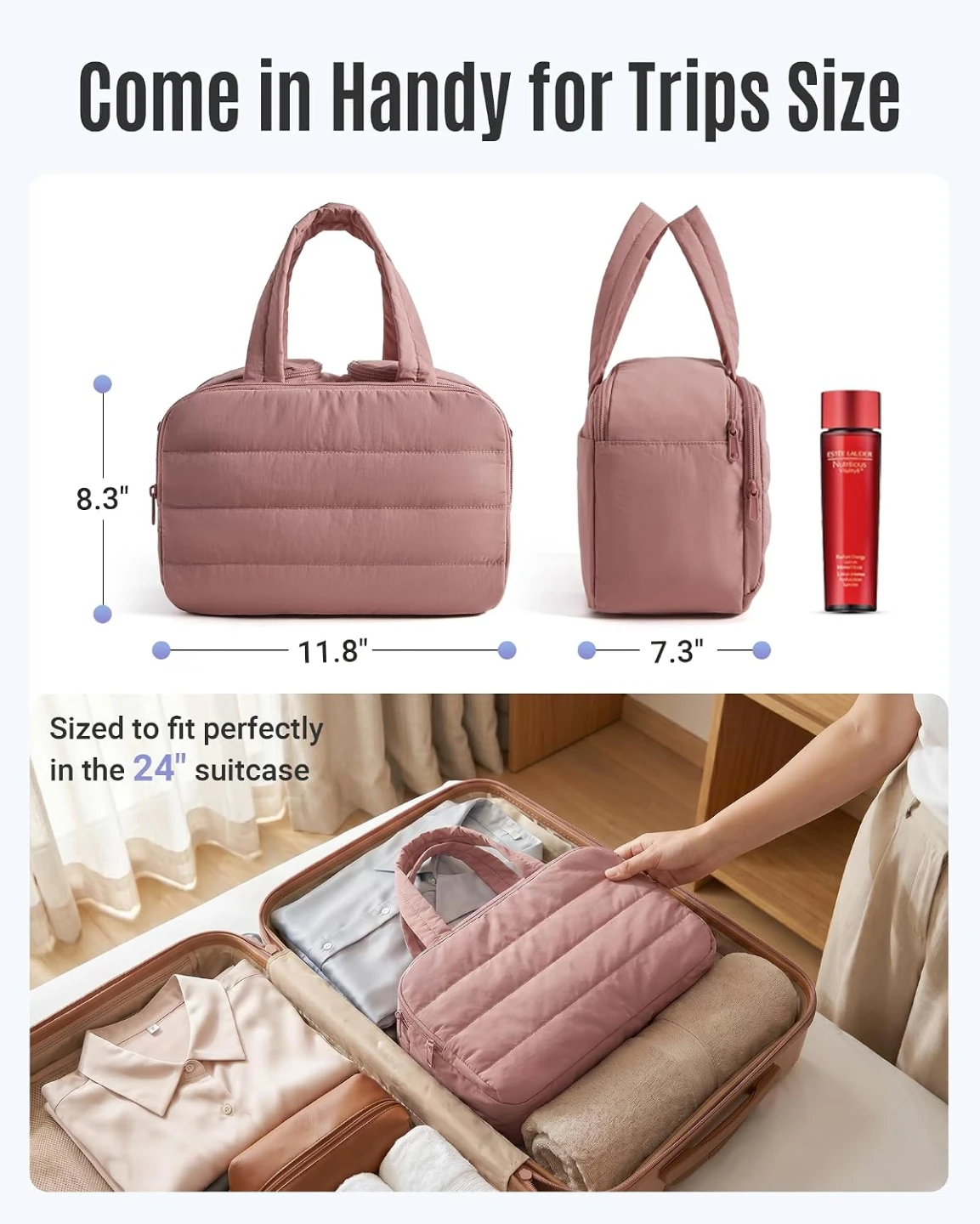 Pink Puffer Travel Toiletry and Makeup Bag 🏈 - photo 5