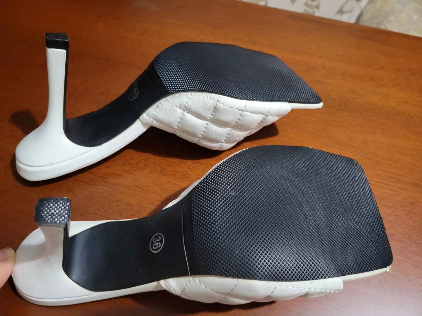 Quilted White Mules  & Sparkly Rhinestone Pumps - photo 5