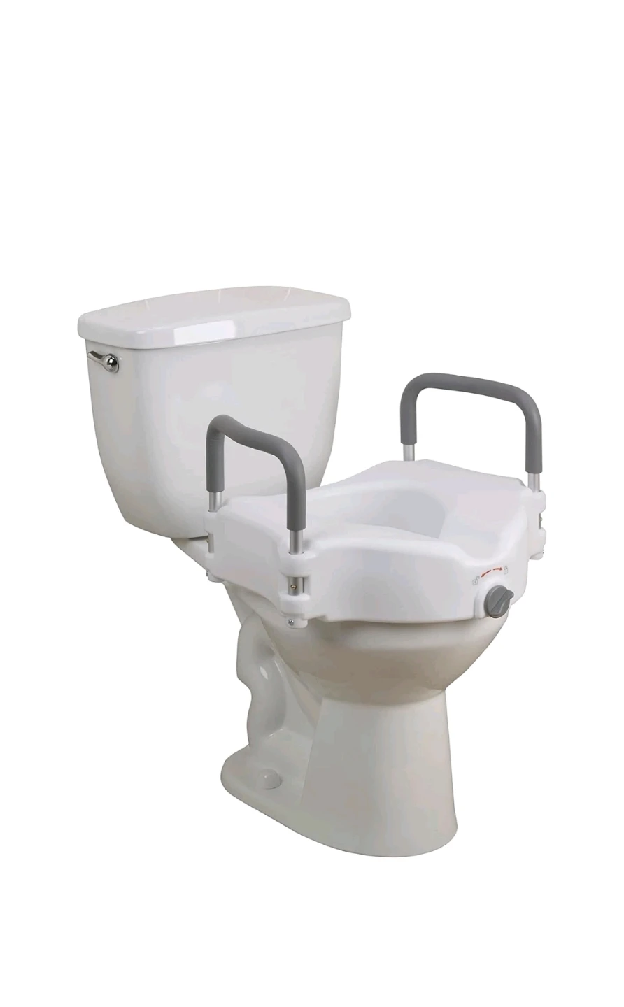 Raised Toilet Seat with Removable Armrests - photo 3