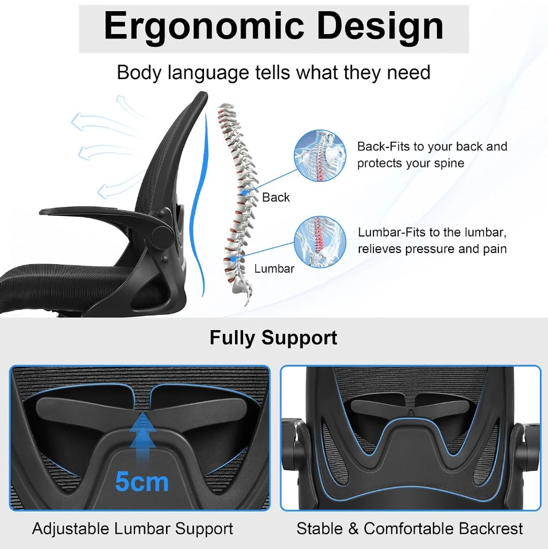 Primy Ergonomic Office Chair with Adjustable Lumbar & Height - photo 4