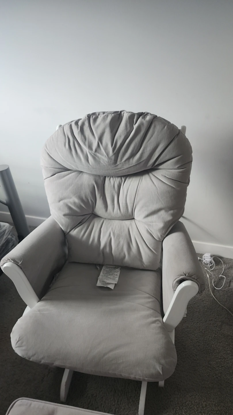 White Glider Rocking Chair with Ottoman