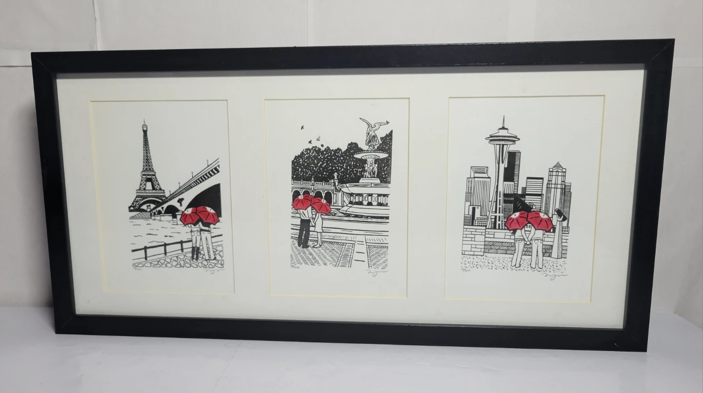 IKEA Ribba Triple Frame with City Prints