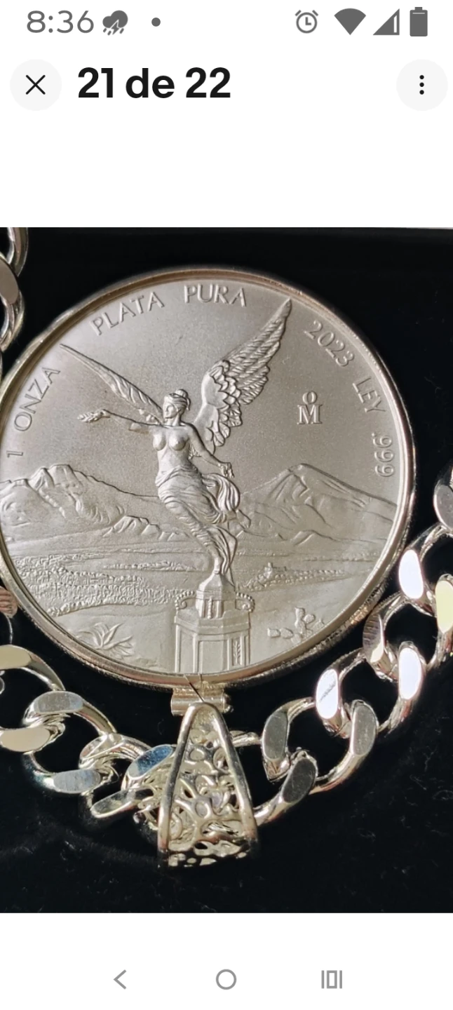 Mexican Libertad Silver Coin Pendant Necklace - photo 5