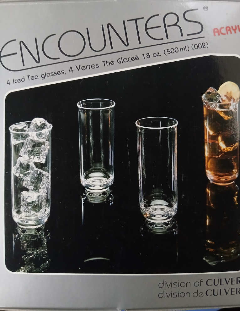 Retro Culver Encounters Acrylic Iced Tea Glasses, Set of 4