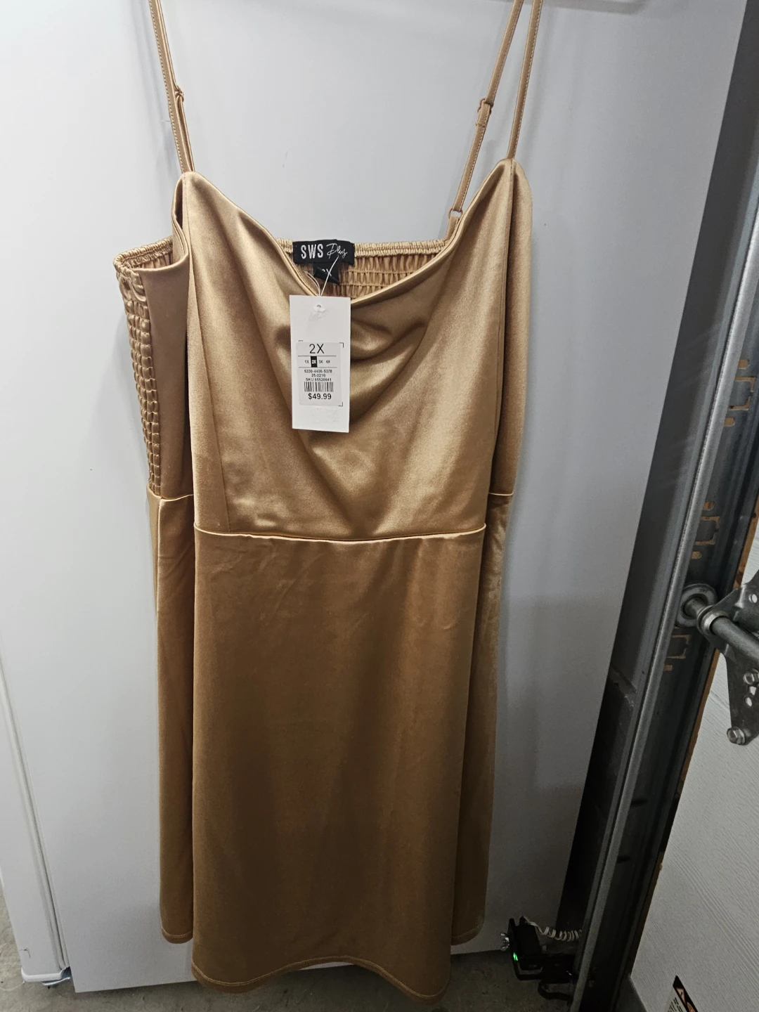 SWS Plus Gold Satin Dress