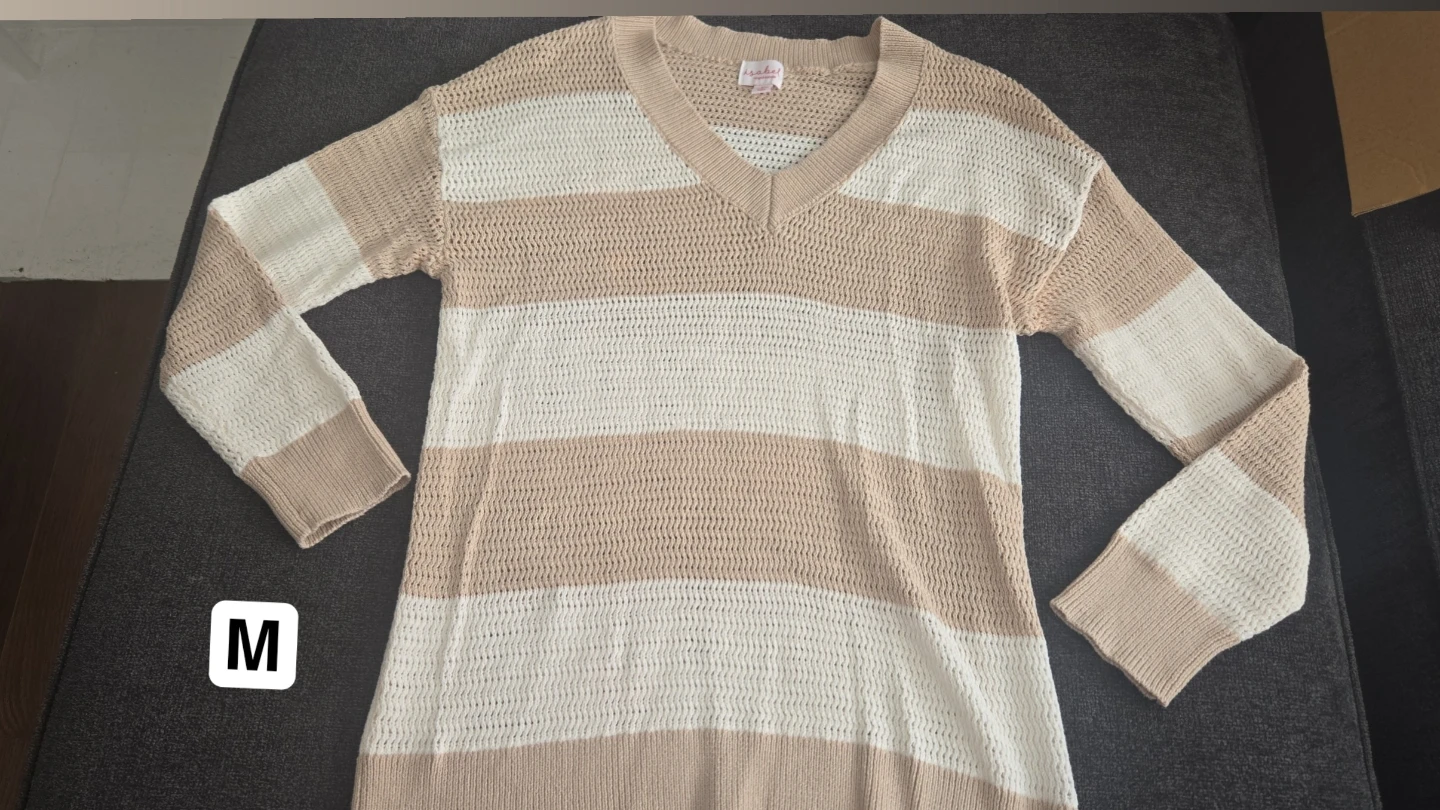 Isabel Striped V-Neck Sweater