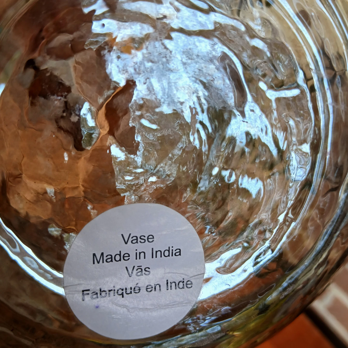 Clear Glass Vase with Gold Leaf Detail - photo 3