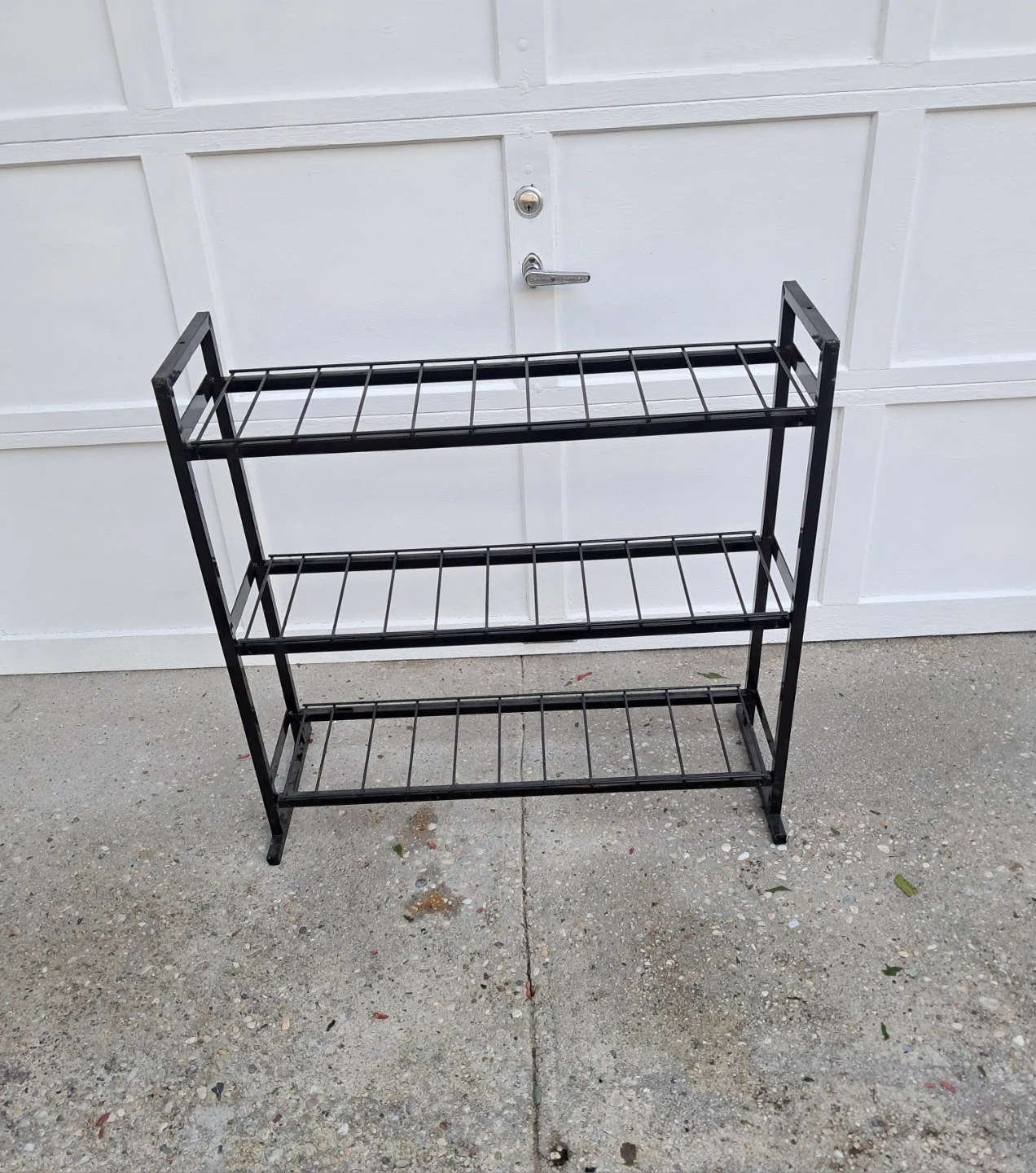 3-Tier Black Metal Shoe Rack - photo 2
