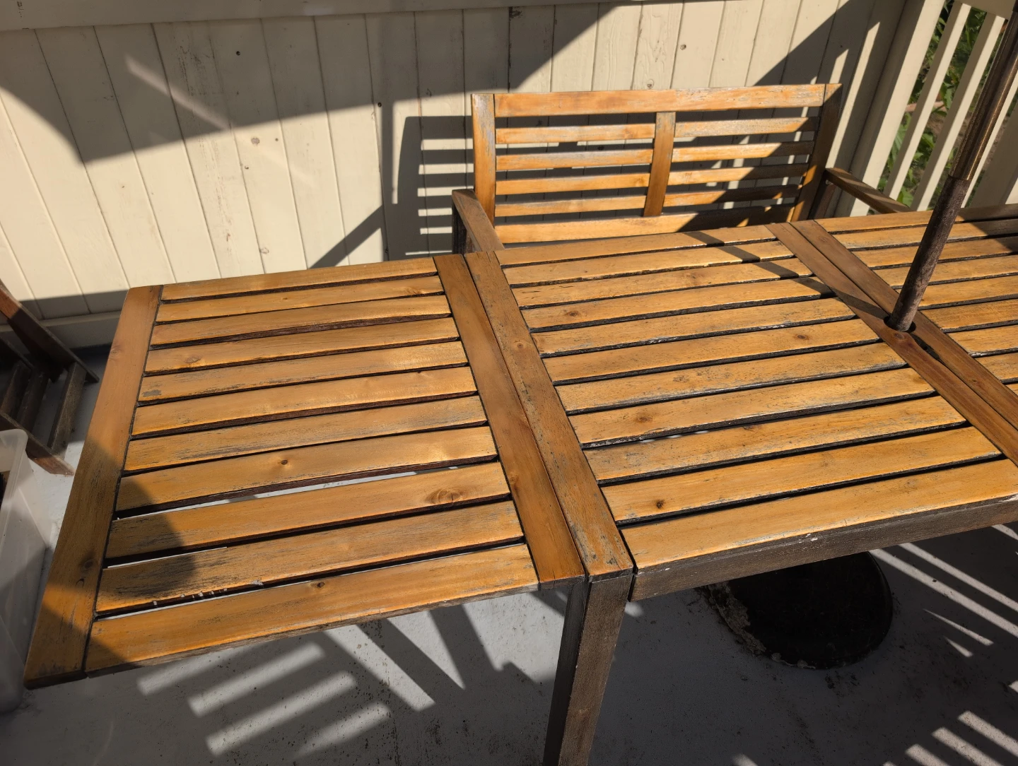 Wooden outdoor patio dining set - photo 2