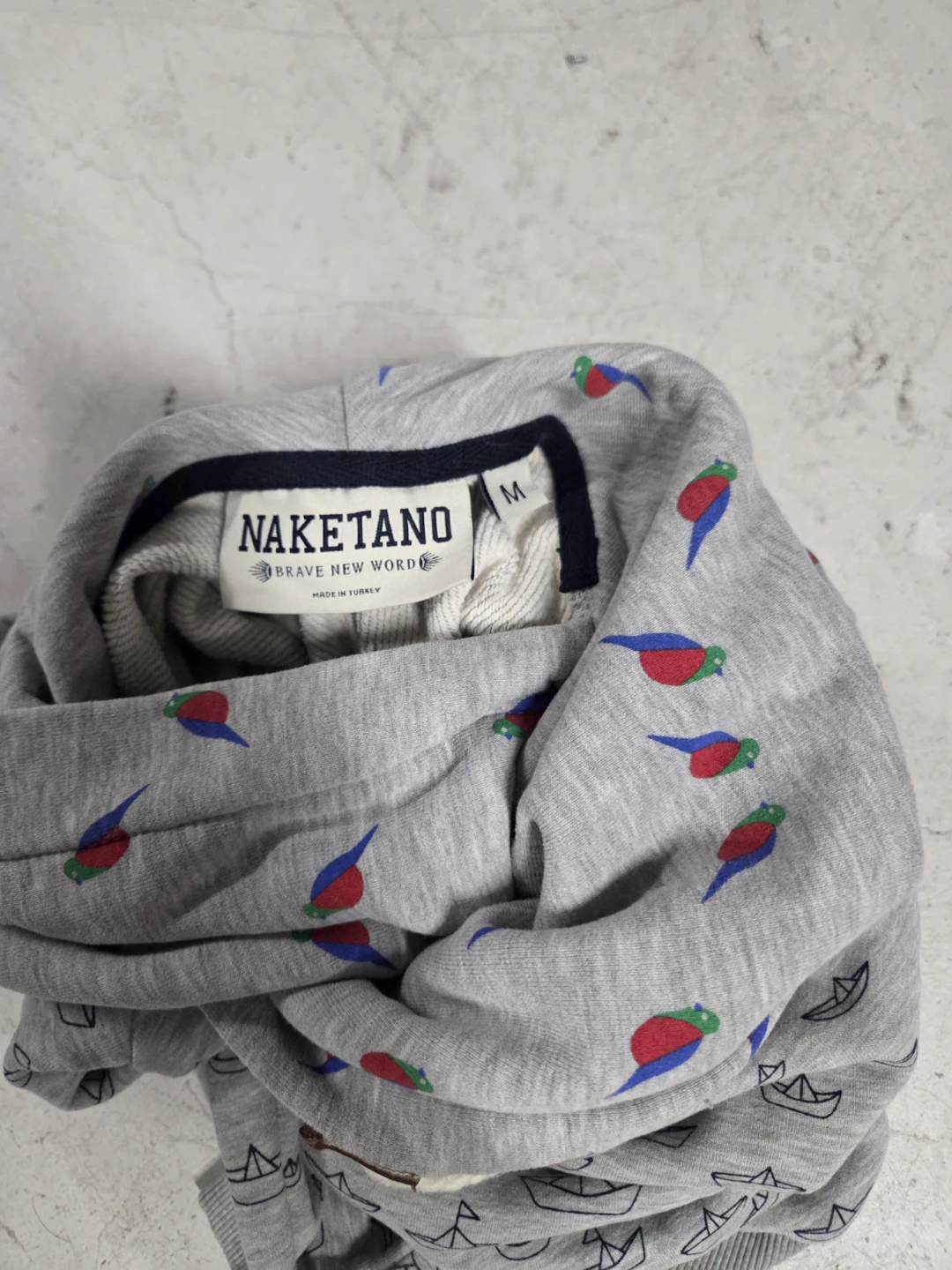 NAKETANO Grey Boat Print Hoodie - photo 5