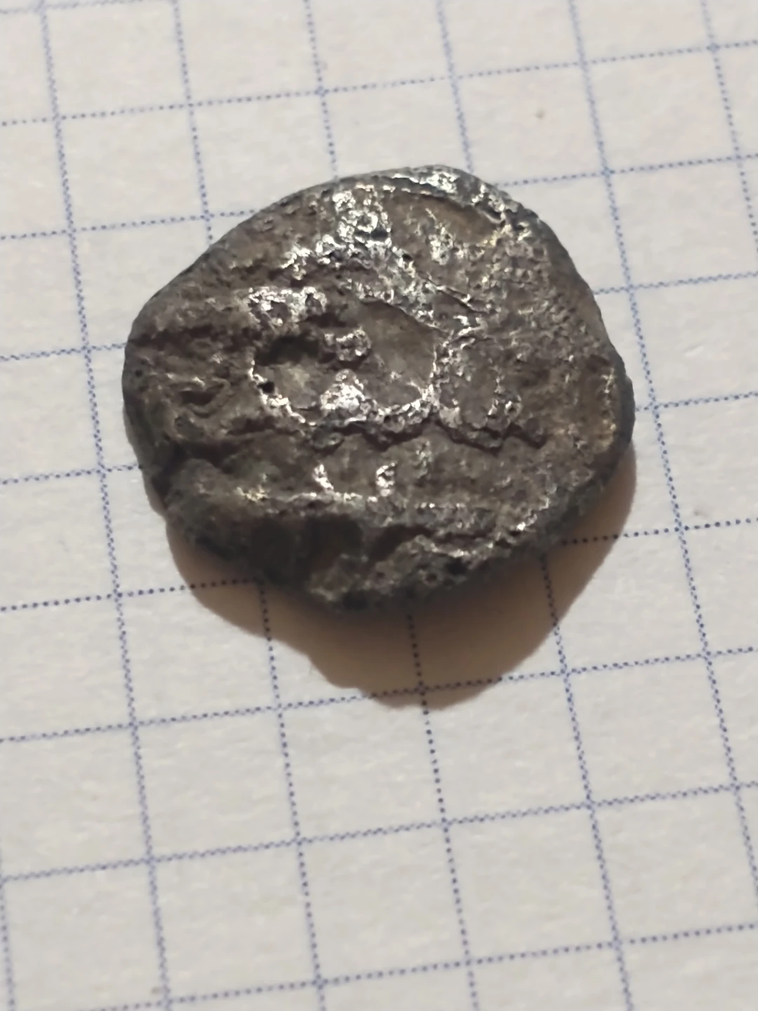 Unattributed ancient silver BC Greek coin w/dolphin and eagle - photo 3