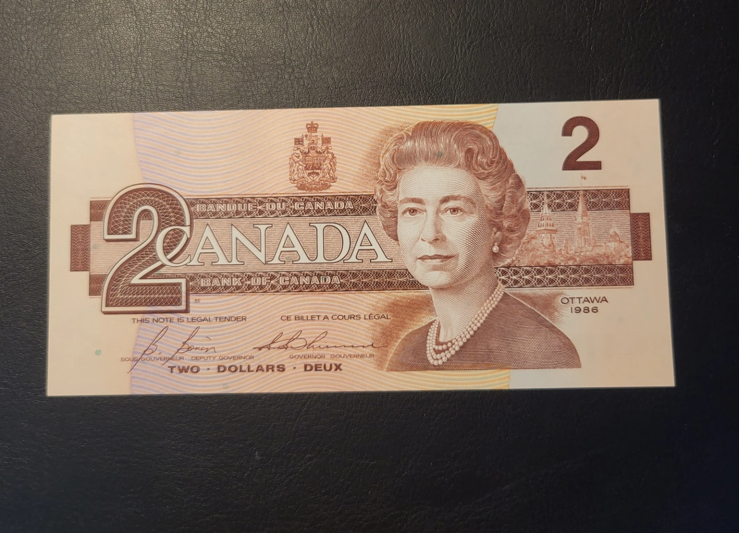 1986 Bank of Canada Two Dollar Bill