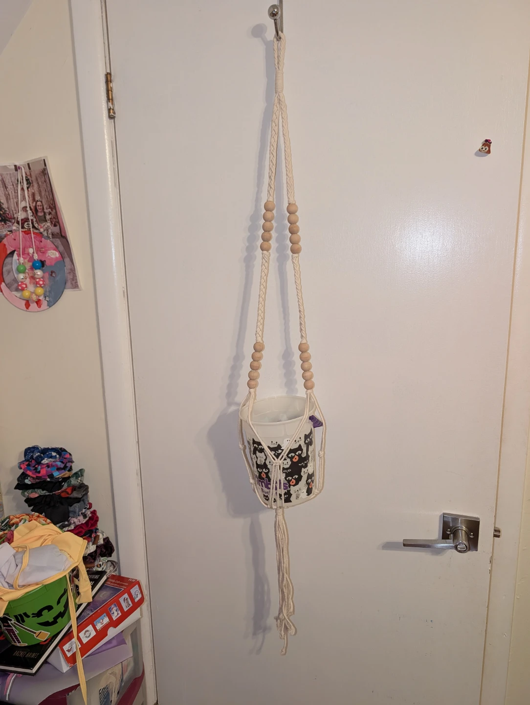 macrame plant holder brand new. bucket showing for size - photo 4
