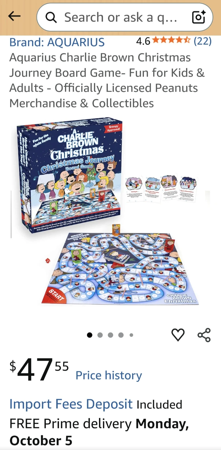 Aquarius A Charlie Brown Christmas Journey Board Game - photo 3