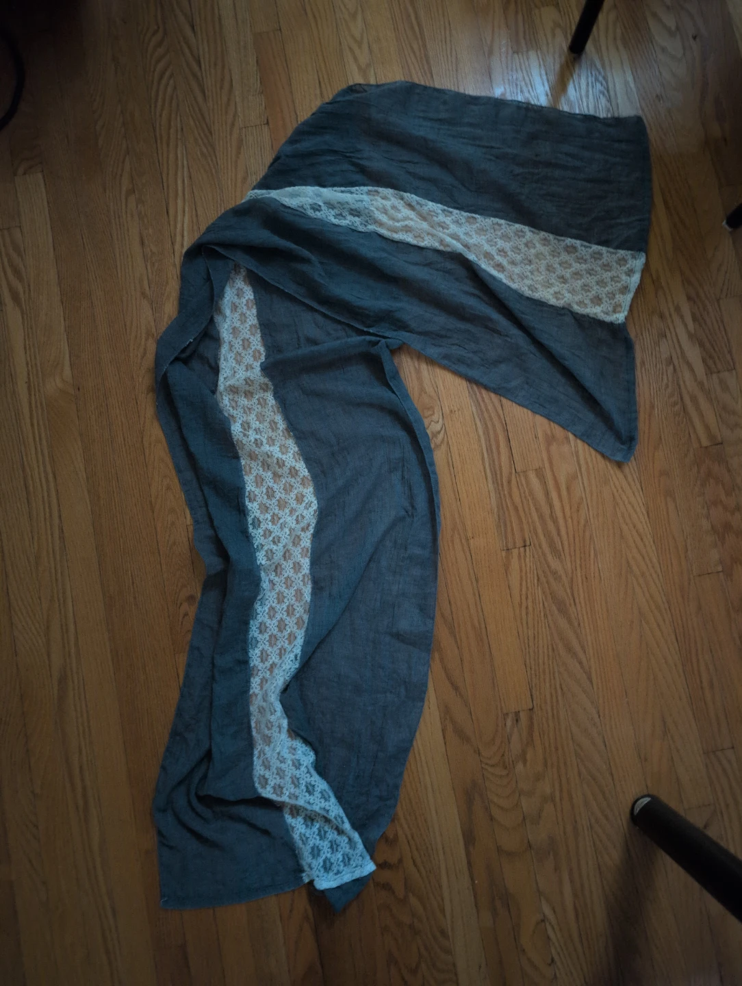 Blue Scarf with Lace Detail 🏈