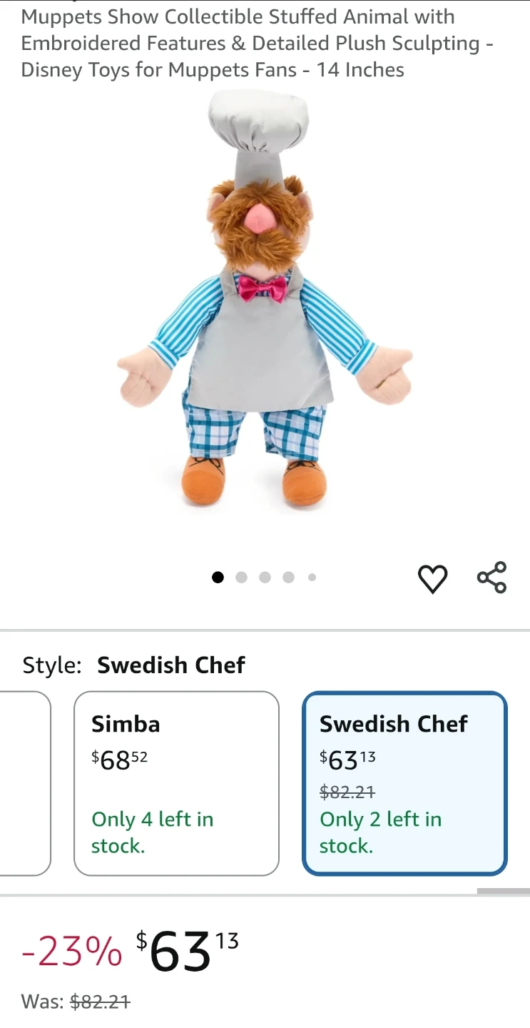 Disney Muppets Swedish Chef Plush - photo 2