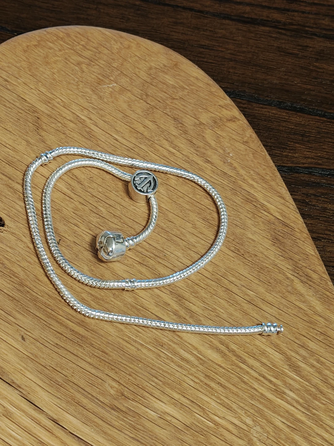 Silver- charm necklace with anchor bead