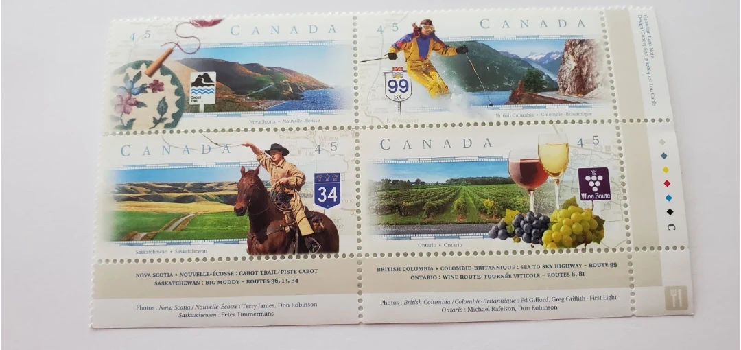 Canada Post 45 Cent Stamp Block