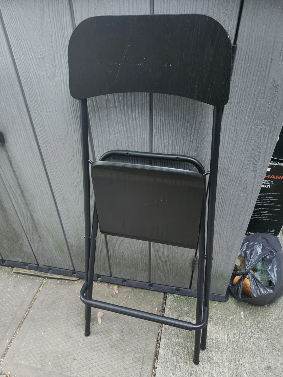 Black Folding Bar Stool - photo 2