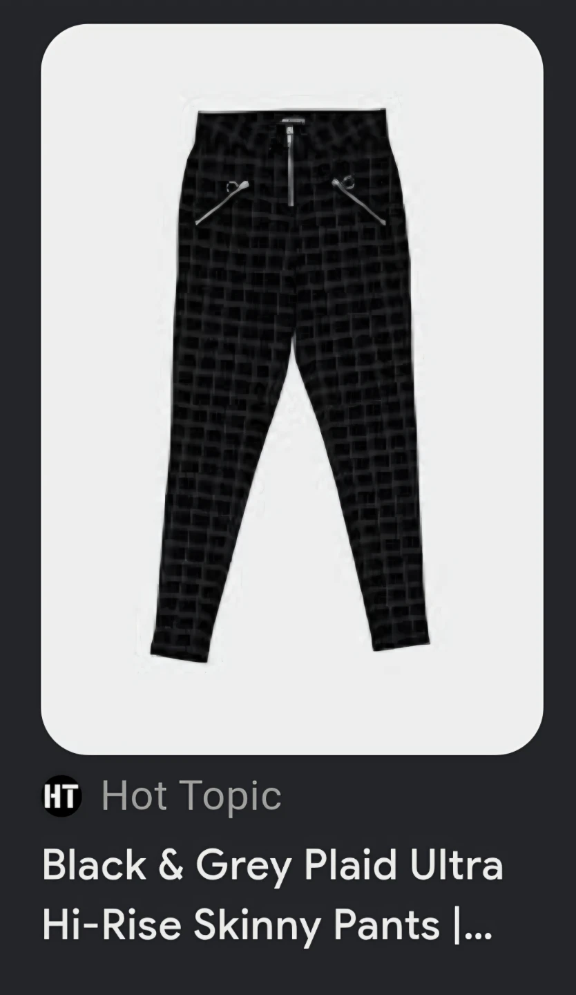 Hot Topic Black & Grey Plaid Ultra Hi-Rise Skinny Pants - photo 2