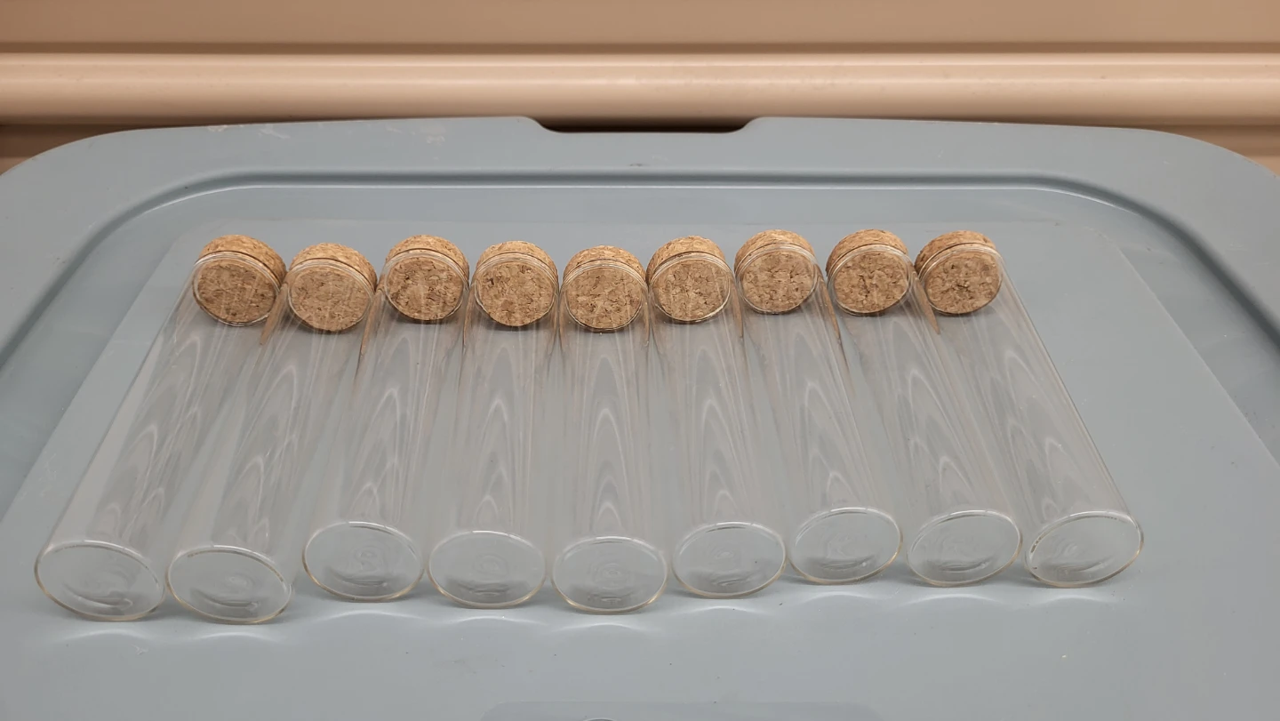 9 Glass Test Tubes with Corks - photo 3