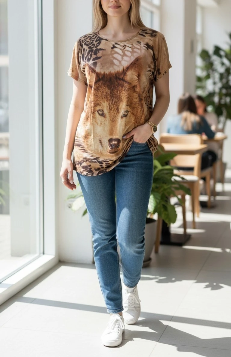 Wolf Print T-Shirt
