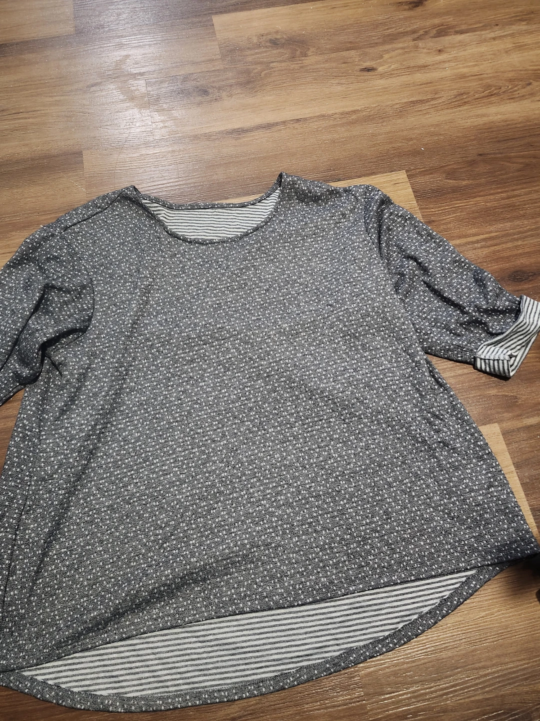 Grey Polka Dot Tunic Top
