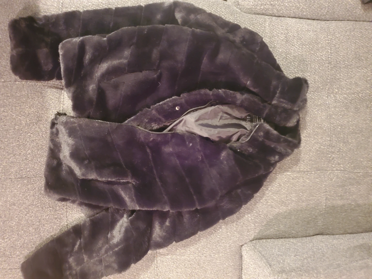 Zara Faux Fur Jacket Black