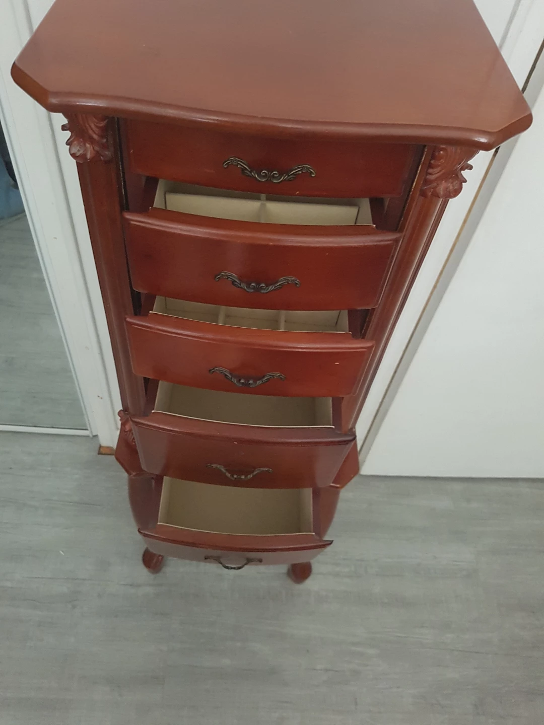 Tall Wooden Jewelry Armoire
