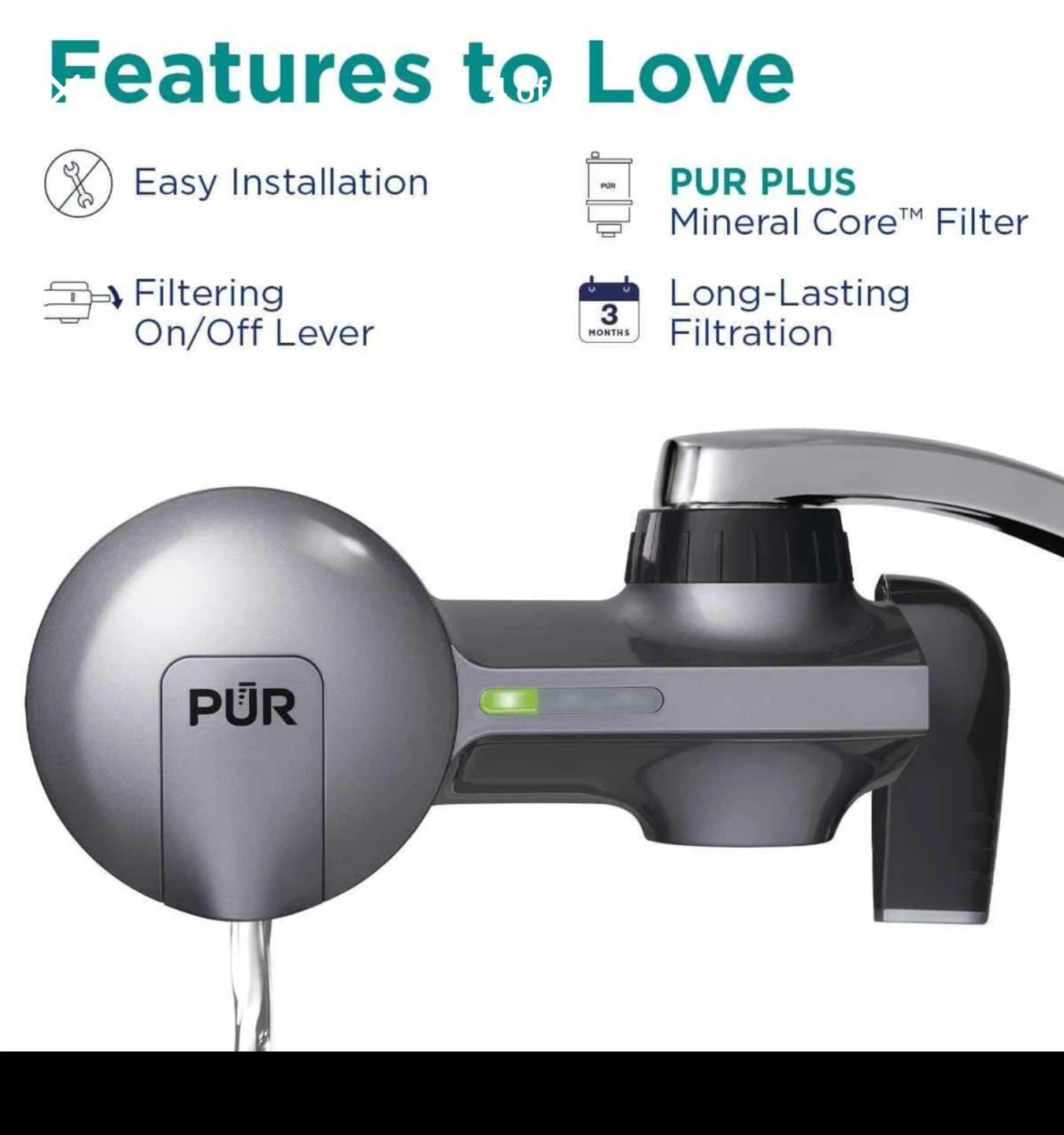 PUR Plus Faucet Filtration System Metallic Grey - photo 2